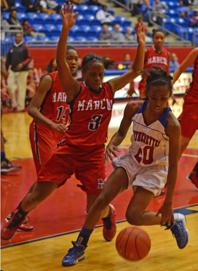In the Pantherettes win over Houston Bellaire(63-39), Junior Tasia Foman was the high scorer with 16. Two other players were in double digits as well. (Tricia Virtue photo)