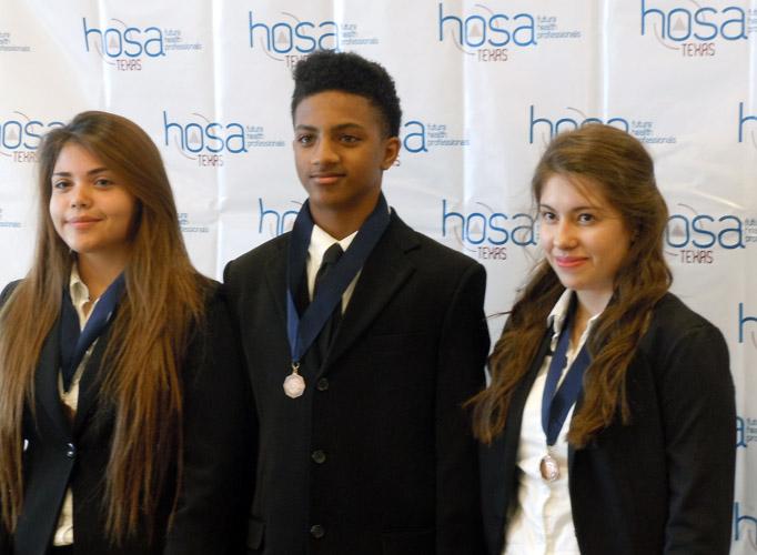 The+HOSA+Community+Awareness+team+consisting+of+sophomores+Jackie+Apero%2C+Stephani+Nuno+and+Roderick+Coleman+placed+4rth+in+the+state+contest+among+24+teams+connsisting+of+mostly+juniors+and+seniors.+%28submitted+photo%29