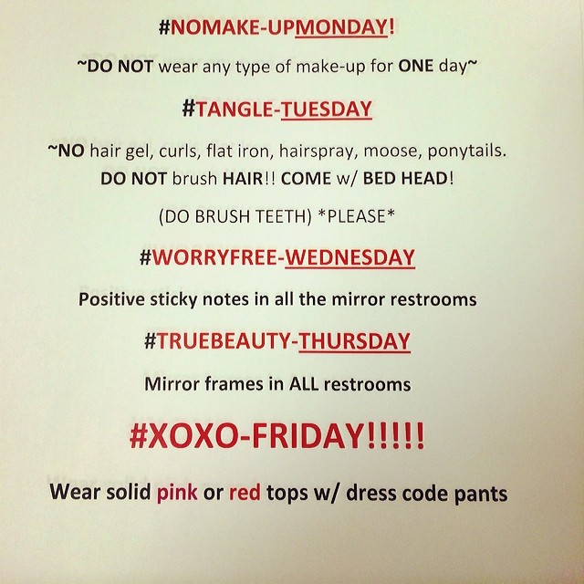 The themes for Beauty Week