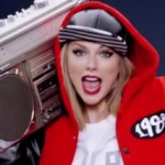 A still from Swift's music video during which she had personas representing different genres of music. 