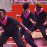 The step team opens up for  the Cedar Hill pep rally. The team started up this year and has become a regular performance group at school events. (Karla Estrada photo)