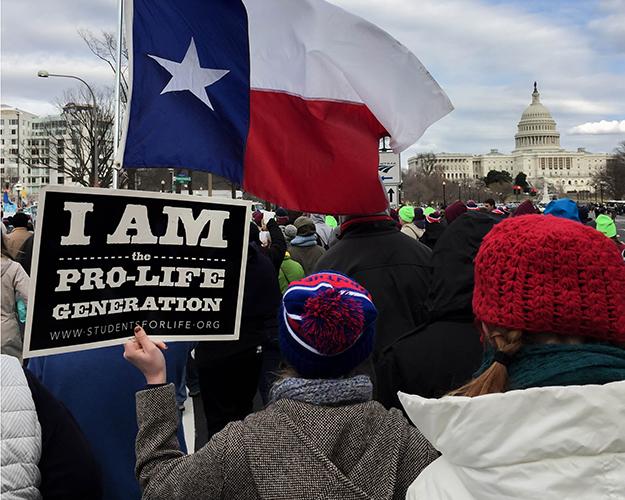 Students from Duncanville join fellow texans in the march for life at the Capital. (Amie Kinard photo)