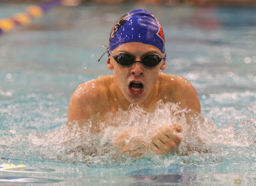 Swimmers work to increase their times in every meet throughout the year in an effort to be more competitive on the state level. (Katie Guillen photo)