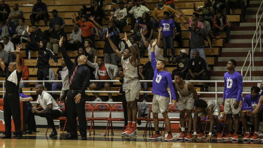 The bench erupts as the Panthers look to put the finishing touches on a tough Killeen Showmaker team in the first round of the State playoffs. (Brenda Arana Photo)